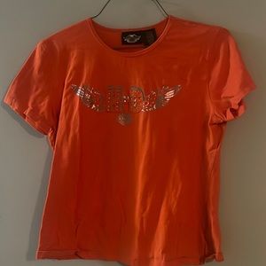 Harley-Davidson XL orange short sleeve tee